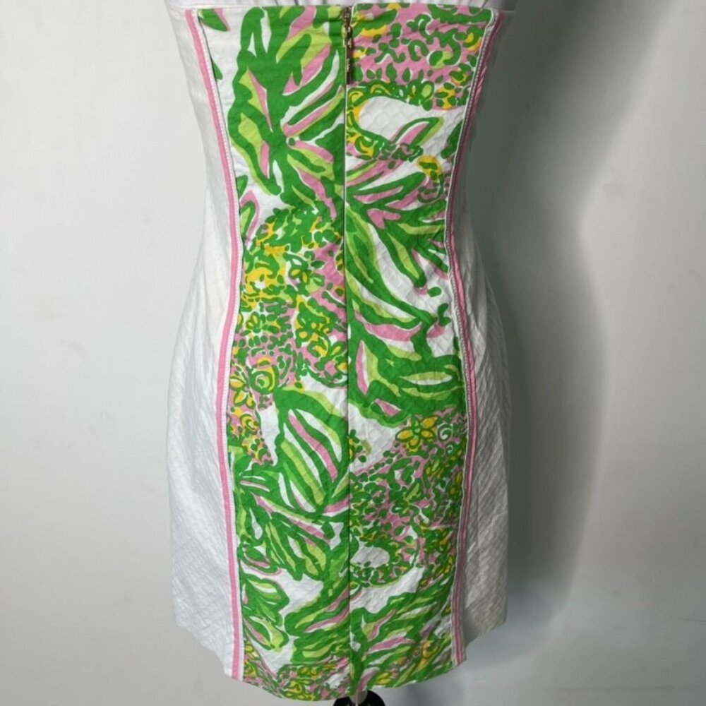 Lilly Pulitzer Angela Strapless Sweetheart Dress Resort White Pink Elephants 2 - Picture 11 of 15